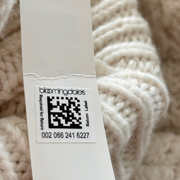 Aqua Fringe Sweater Large Chunky Cowl Neck Ivory Cable Knit Blogger Favorite NEW - Picture 12 of 13